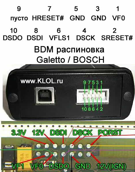 galletto bdm bosch распиновка